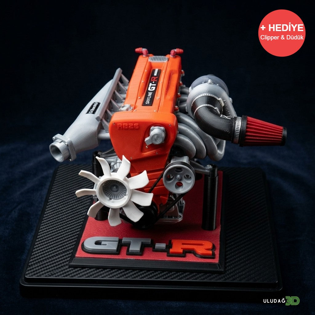Nissan Skyline GT-R R34 RB26 Motor Maketi 3D Baskı - OtoBan Faresi 3D Baskı