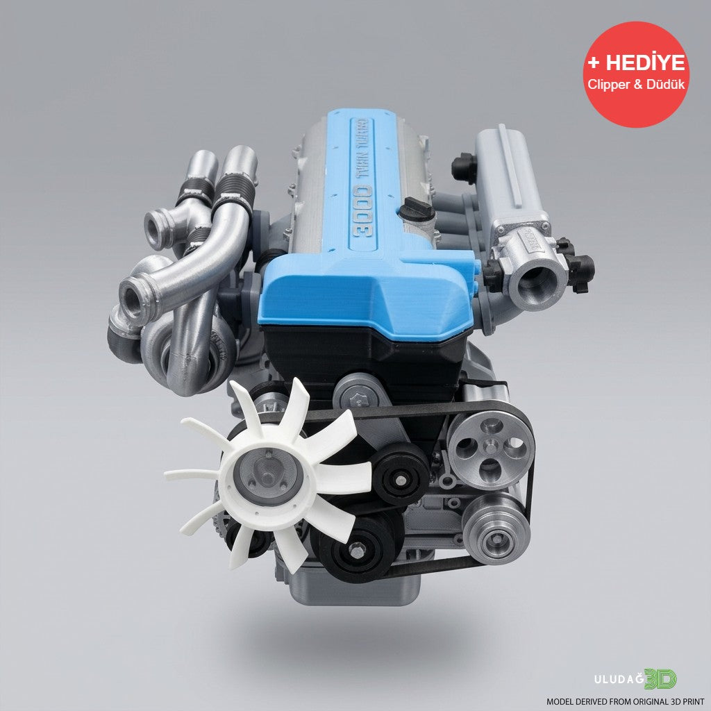 3D Baskı 2JZ Supra Motor Maketi - Dekoratif Model - OtoBan Faresi 3D Baskı