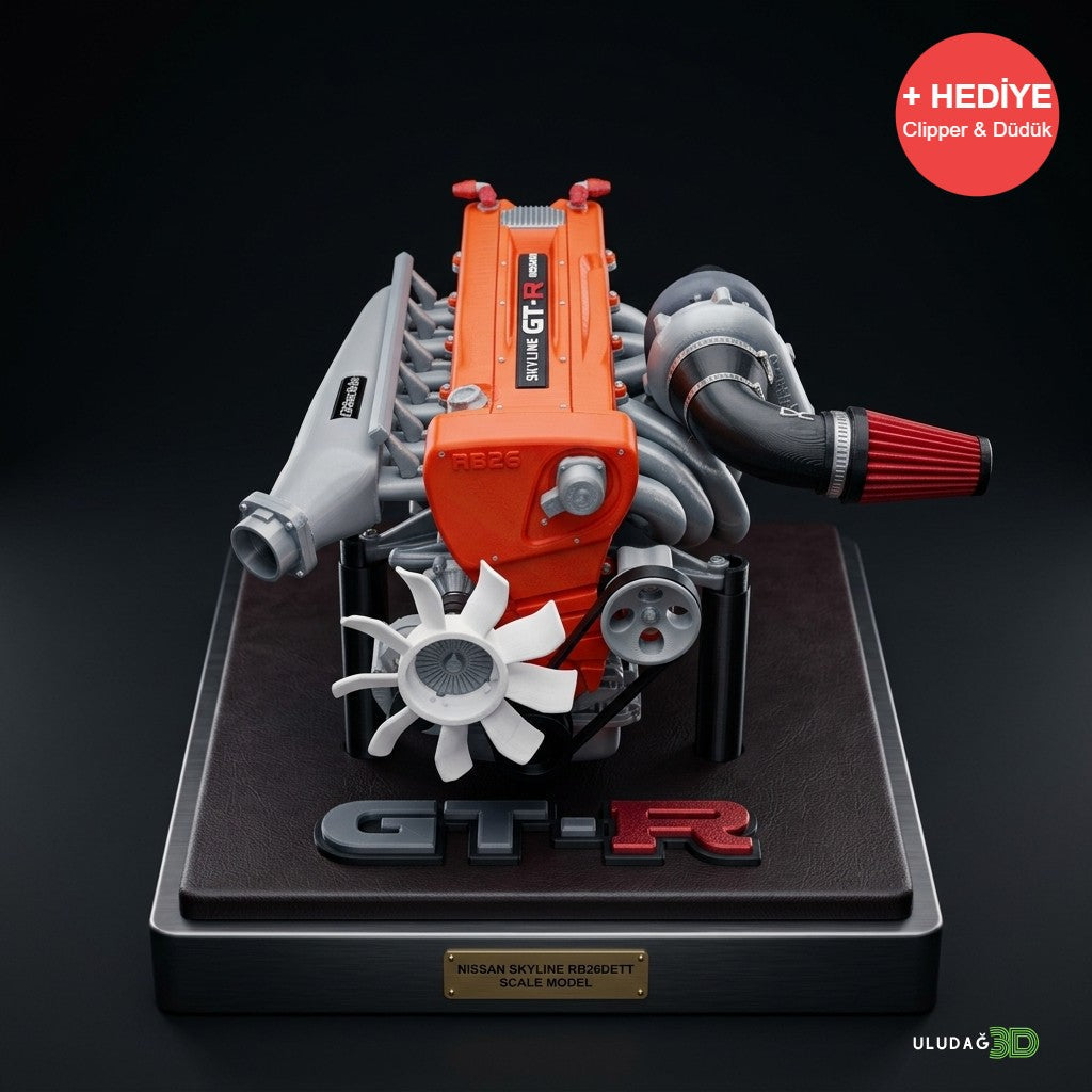 Nissan Skyline GT-R R34 RB26 Motor Maketi 3D Baskı - OtoBan Faresi 3D Baskı